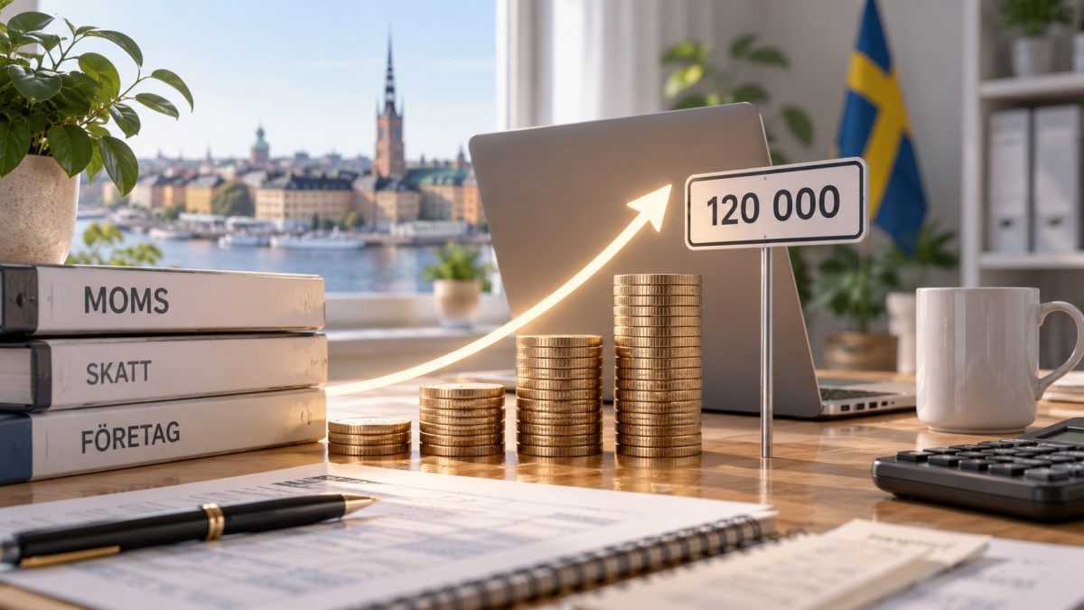 Genomströmningsskatten förklarad: 25/12/6-satserna, momsbefrielsen under 120 000 kr med sina baksidor, redovisningsrytmen och nybörjarmisstagen som kostar på riktigt.
