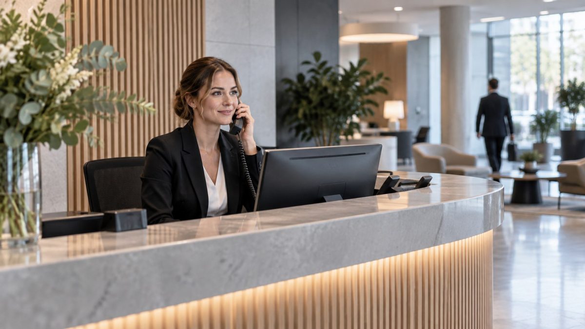 Vad tjänar en receptionist? Löneskillnaden mellan hotell, företagsreception och vårdmottagning – och vilka steg som leder vidare.